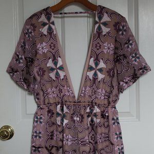 Pink and Purple Printed Romper